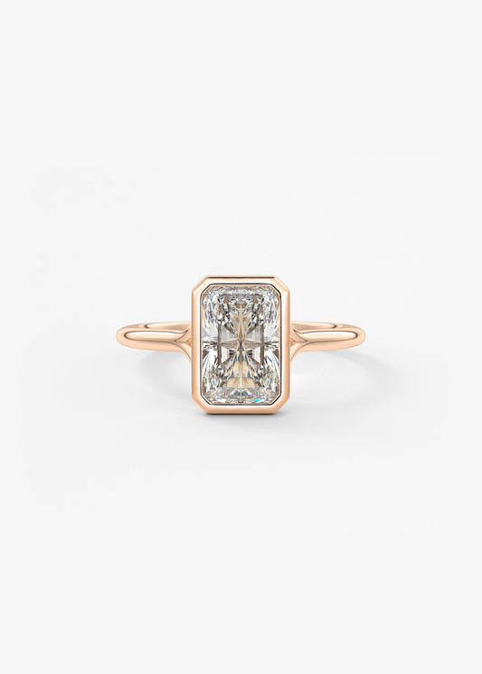 Radiant Bezel Lab Grown Diamond Engagement Ring