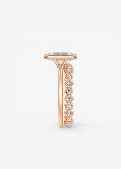 Radiant Bezel Lab Grown Diamond Engagement Ring