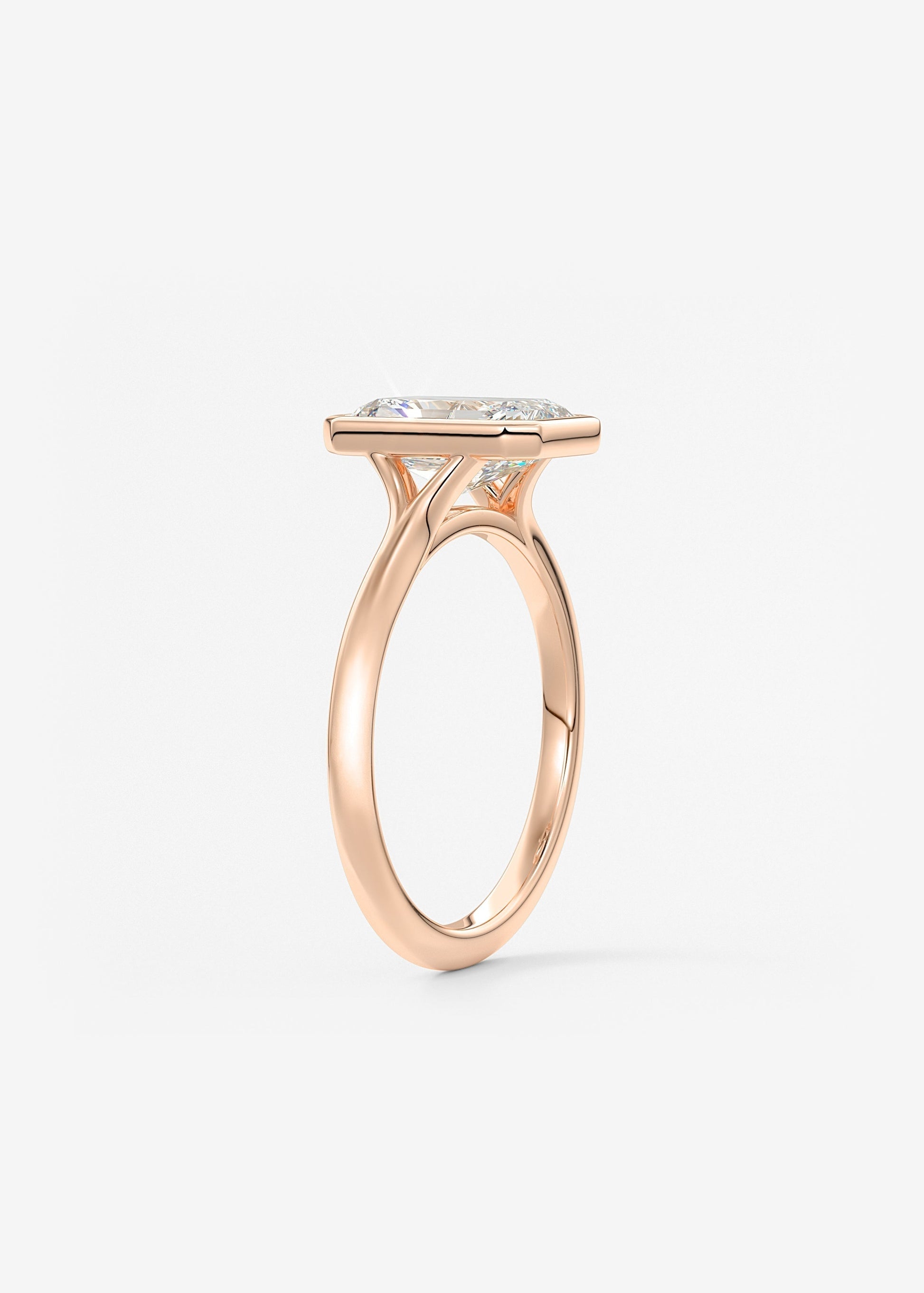Radiant Bezel Lab Grown Diamond Engagement Ring