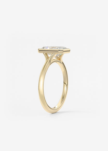 Radiant Bezel Lab Grown Diamond Engagement Ring