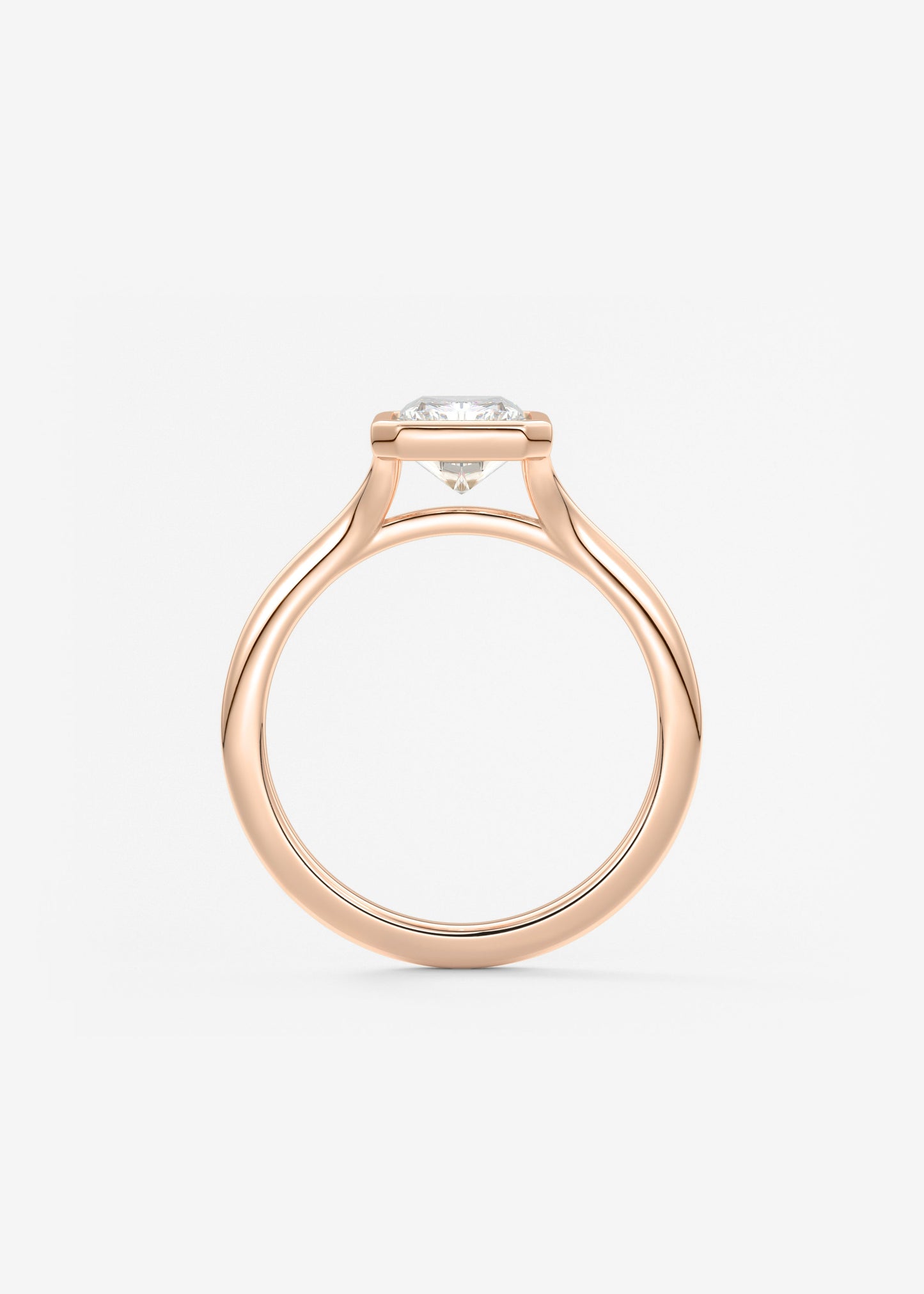 Radiant Bezel Lab Grown Diamond Engagement Ring