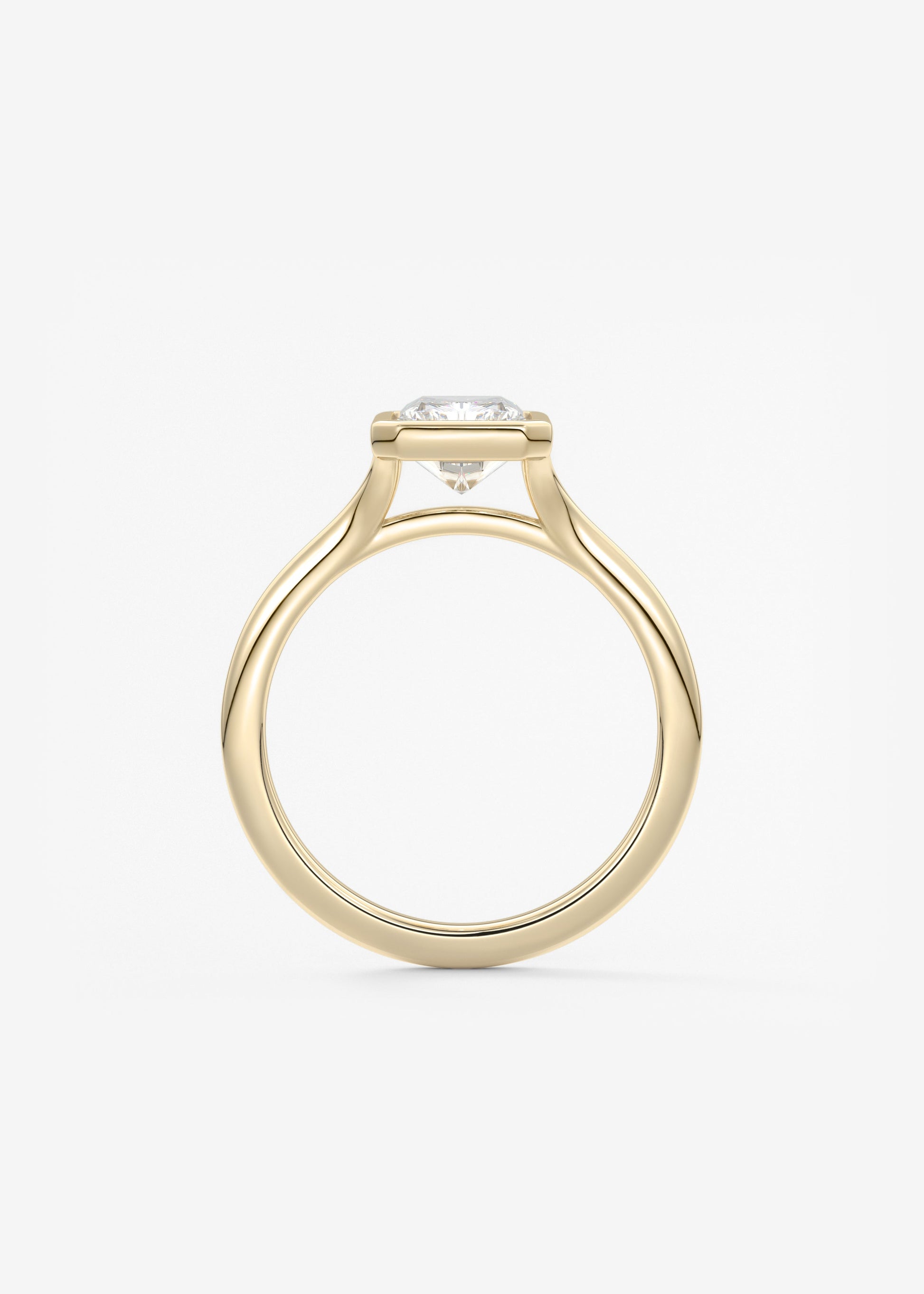 Radiant Bezel Lab Grown Diamond Engagement Ring