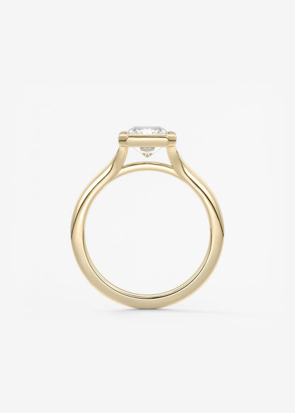 Radiant Bezel Lab Grown Diamond Engagement Ring