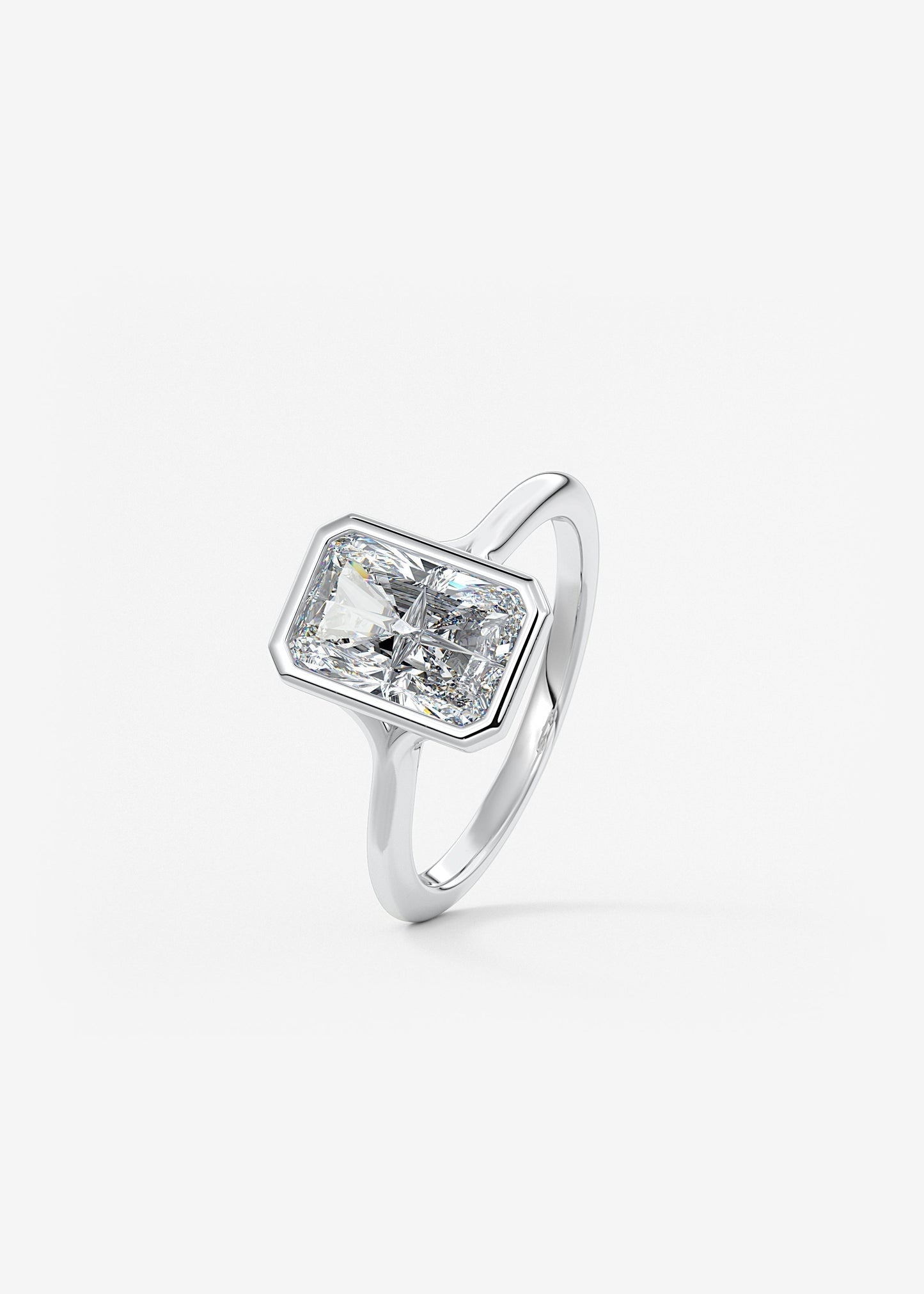 Radiant Bezel Lab Grown Diamond Engagement Ring