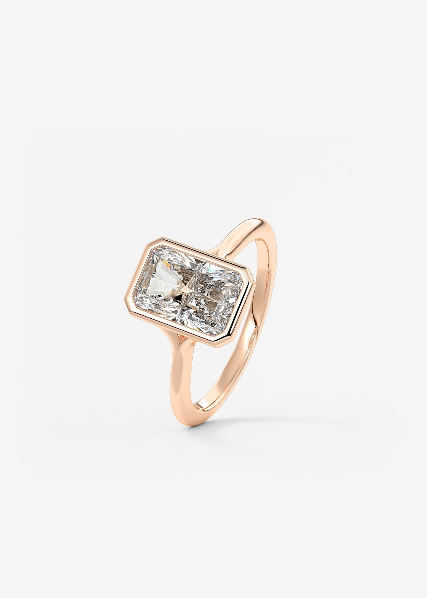 Radiant Bezel Lab Grown Diamond Engagement Ring