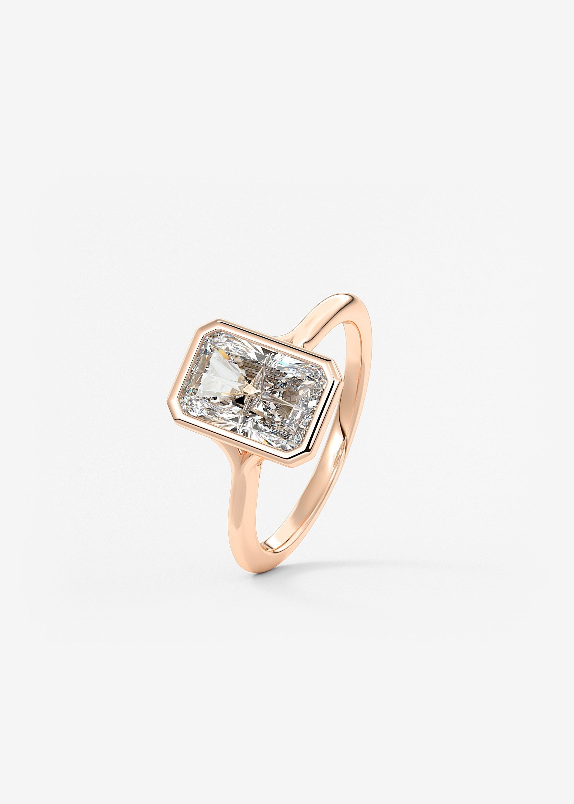 Radiant Bezel Lab Grown Diamond Engagement Ring