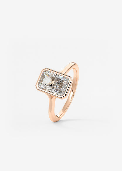 Radiant Bezel Lab Grown Diamond Engagement Ring