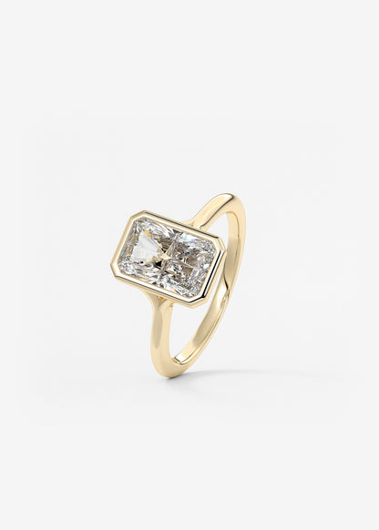Radiant Bezel Lab Grown Diamond Engagement Ring