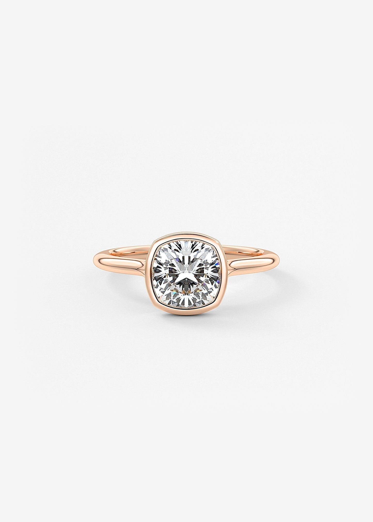 Cushion Bezel Lab Grown Diamond Engagement Ring