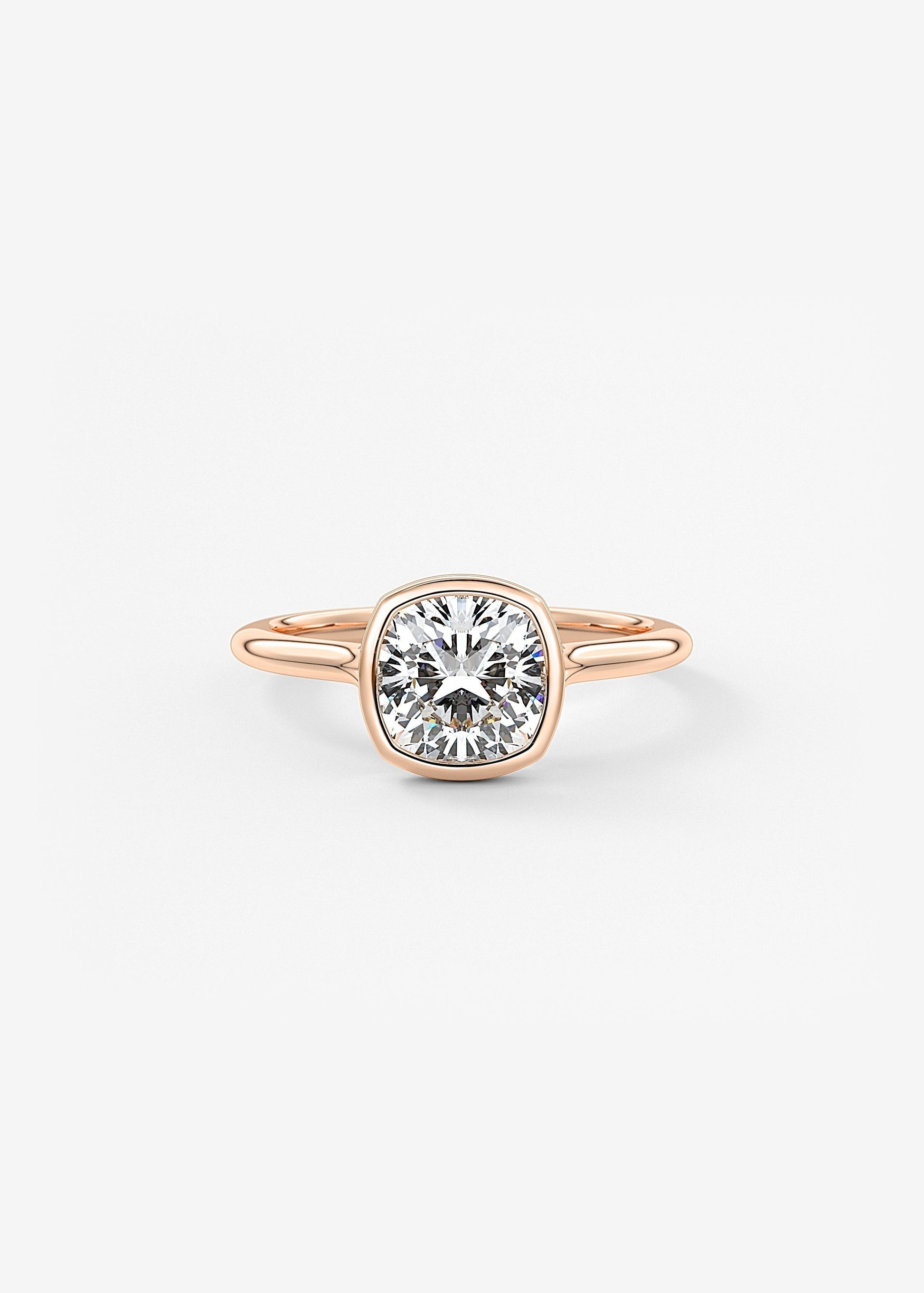 Cushion Bezel Lab Grown Diamond Engagement Ring