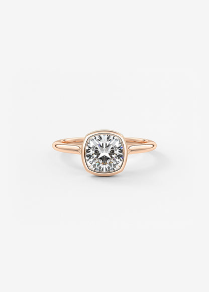Cushion Bezel Lab Grown Diamond Engagement Ring