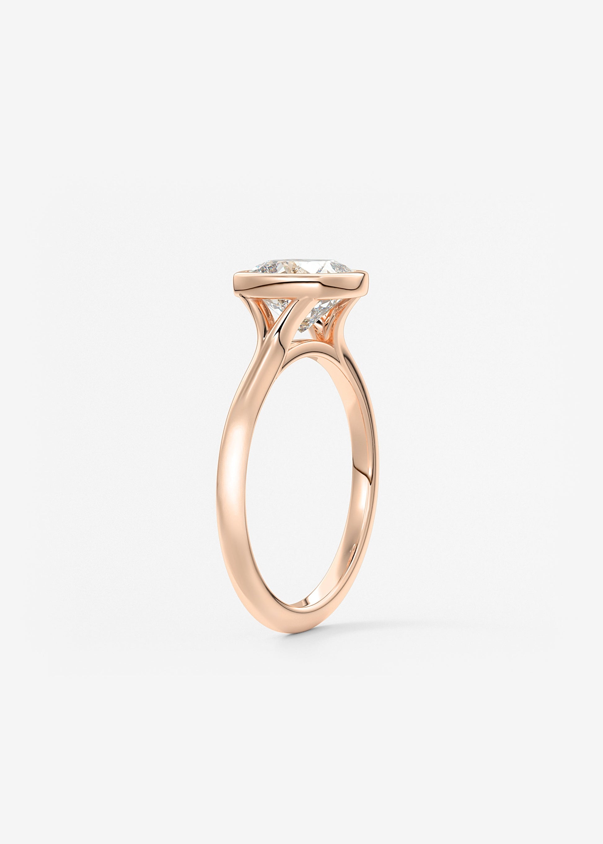 Cushion Bezel Lab Grown Diamond Engagement Ring