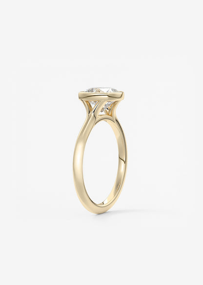 Cushion Bezel Lab Grown Diamond Engagement Ring