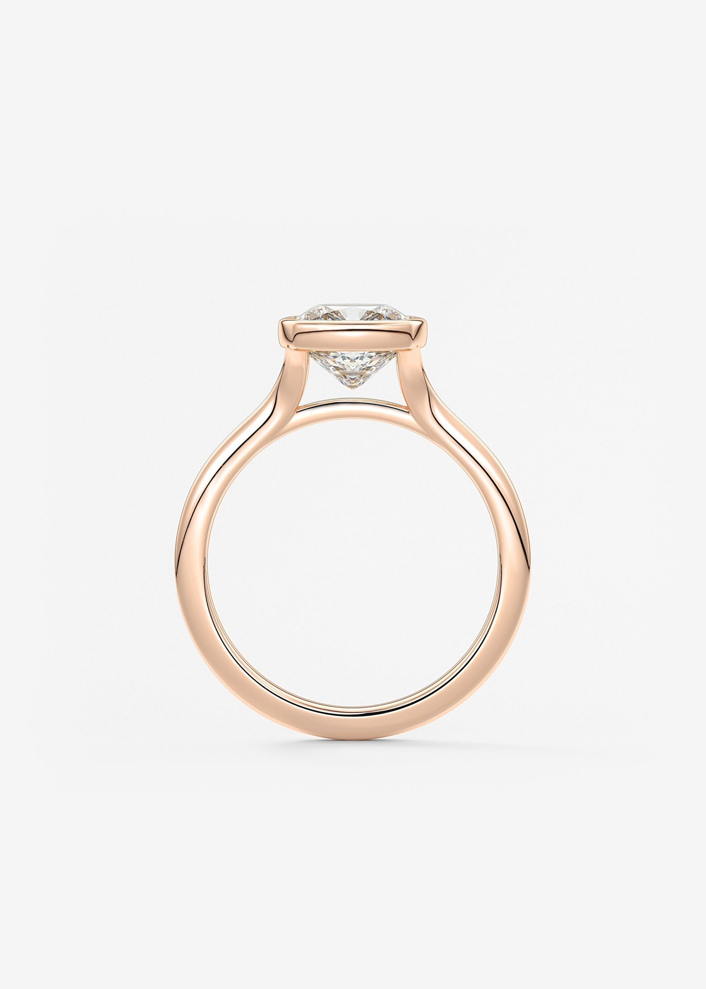 Cushion Bezel Lab Grown Diamond Engagement Ring
