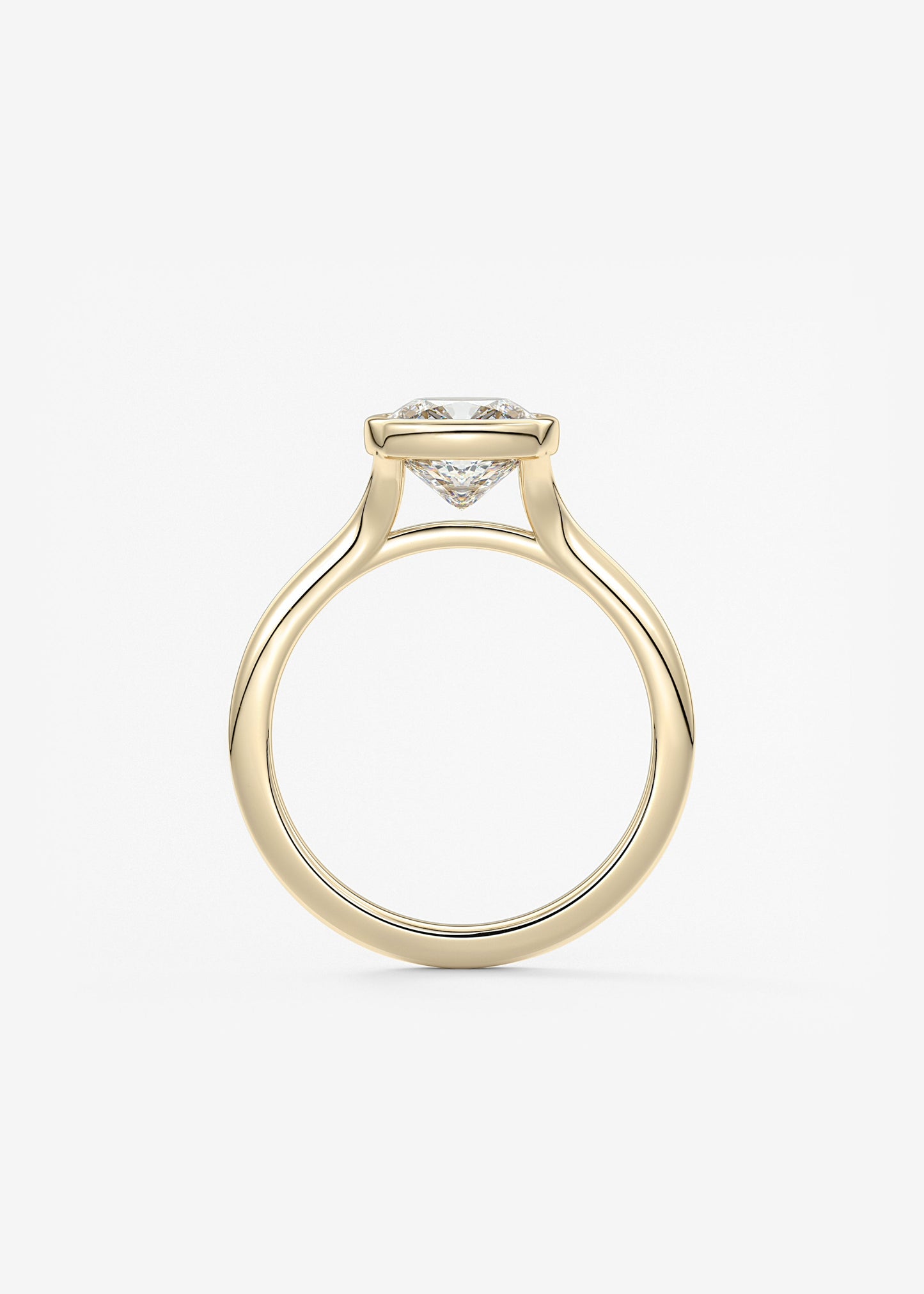 Cushion Bezel Lab Grown Diamond Engagement Ring