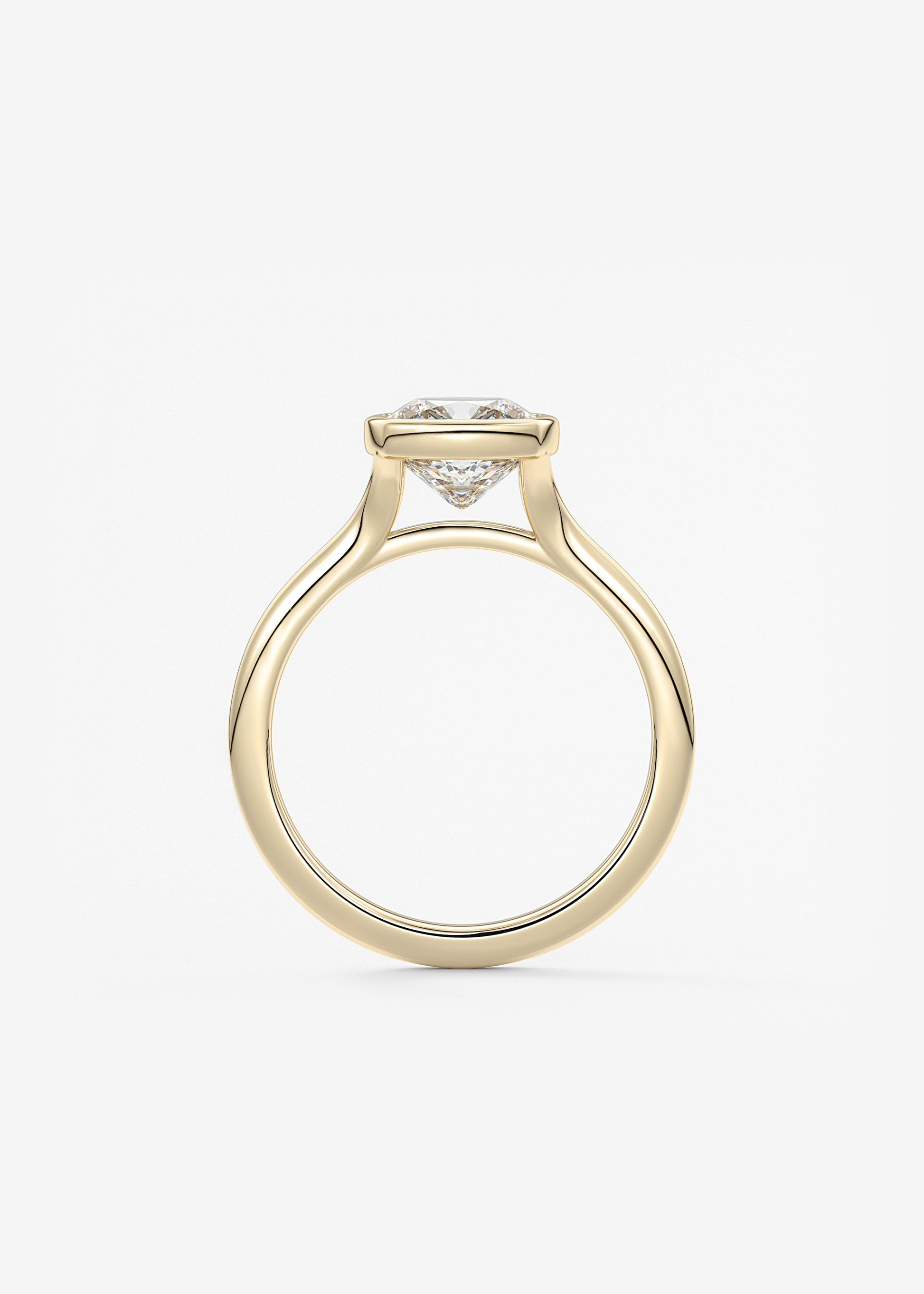 Cushion Bezel Lab Grown Diamond Engagement Ring
