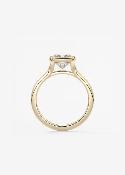 Cushion Bezel Lab Grown Diamond Engagement Ring