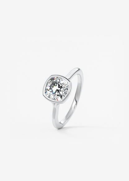 Cushion Bezel Lab Grown Diamond Engagement Ring