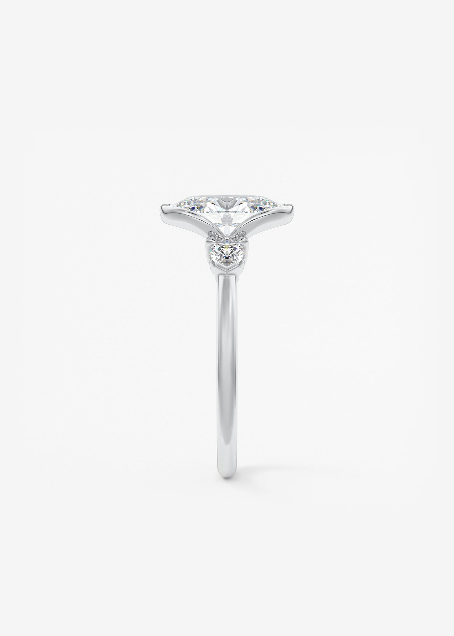 Oval Three Stone Bezel Lab Grown Diamond Engagement Ring