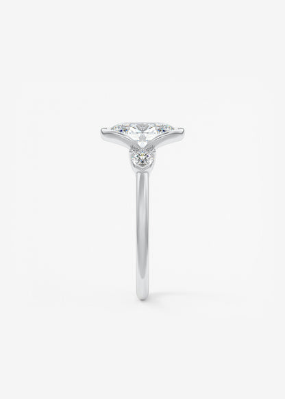 Oval Three Stone Bezel Lab Grown Diamond Engagement Ring