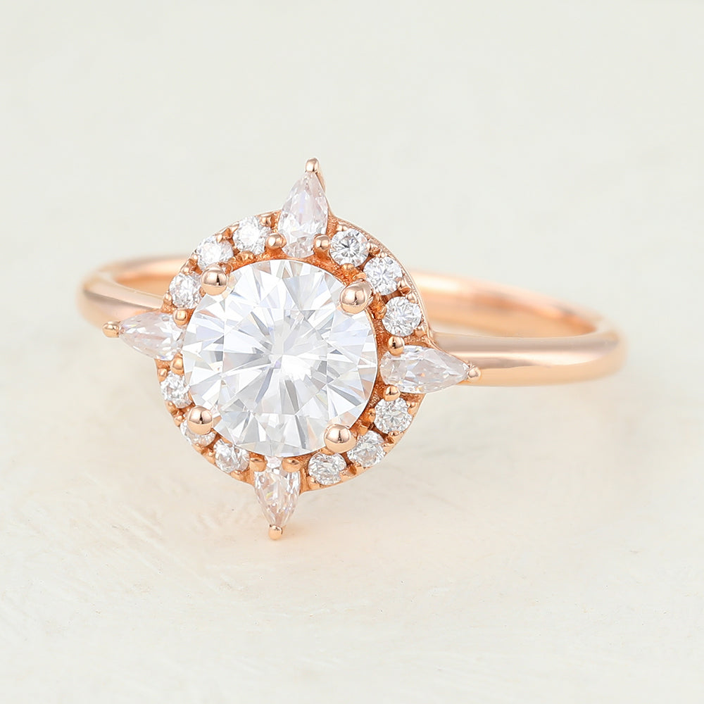 Round Cluster Lab-Grown Diamond Engagement Ring
