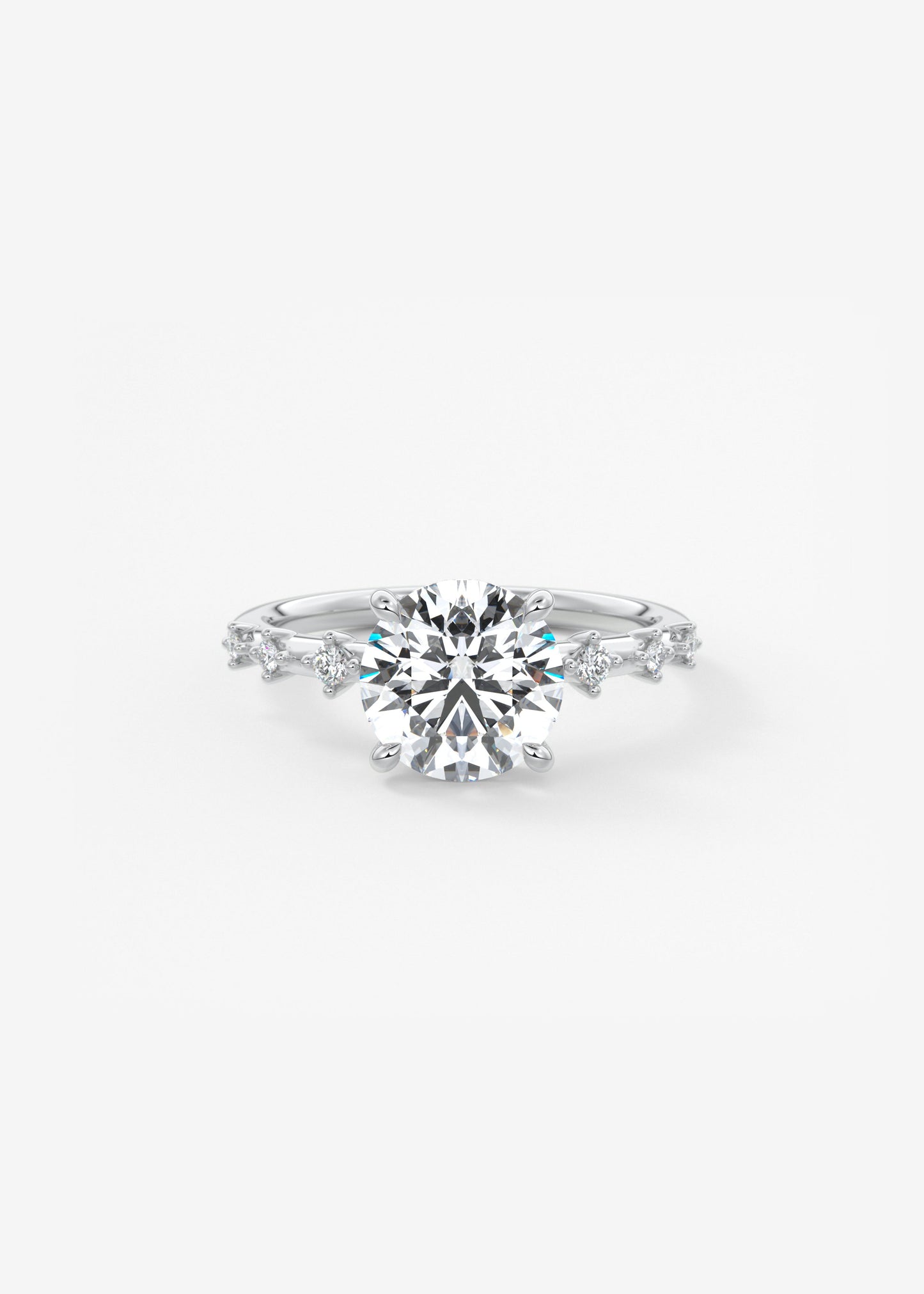 Round Dainty Pave Lab Grown Diamond Engagement Ring