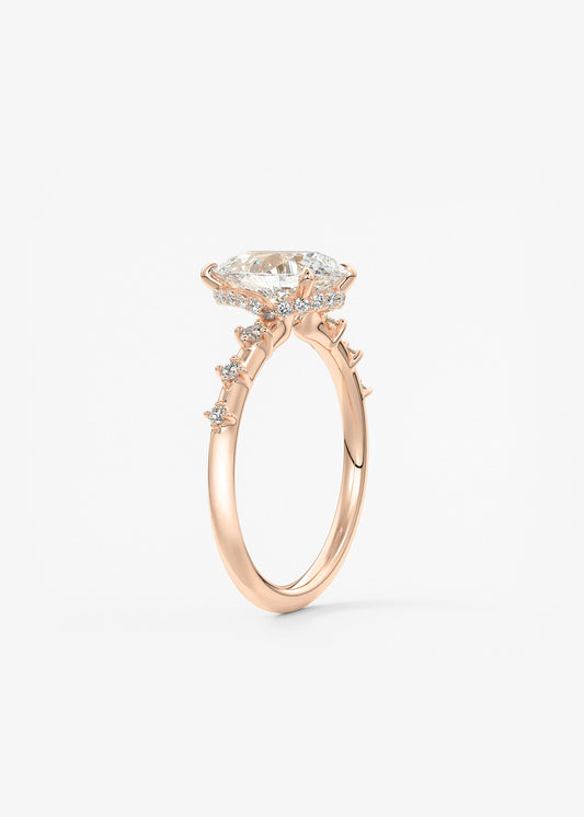 Pear Dainty Pave Lab Grown Diamond Engagement Ring