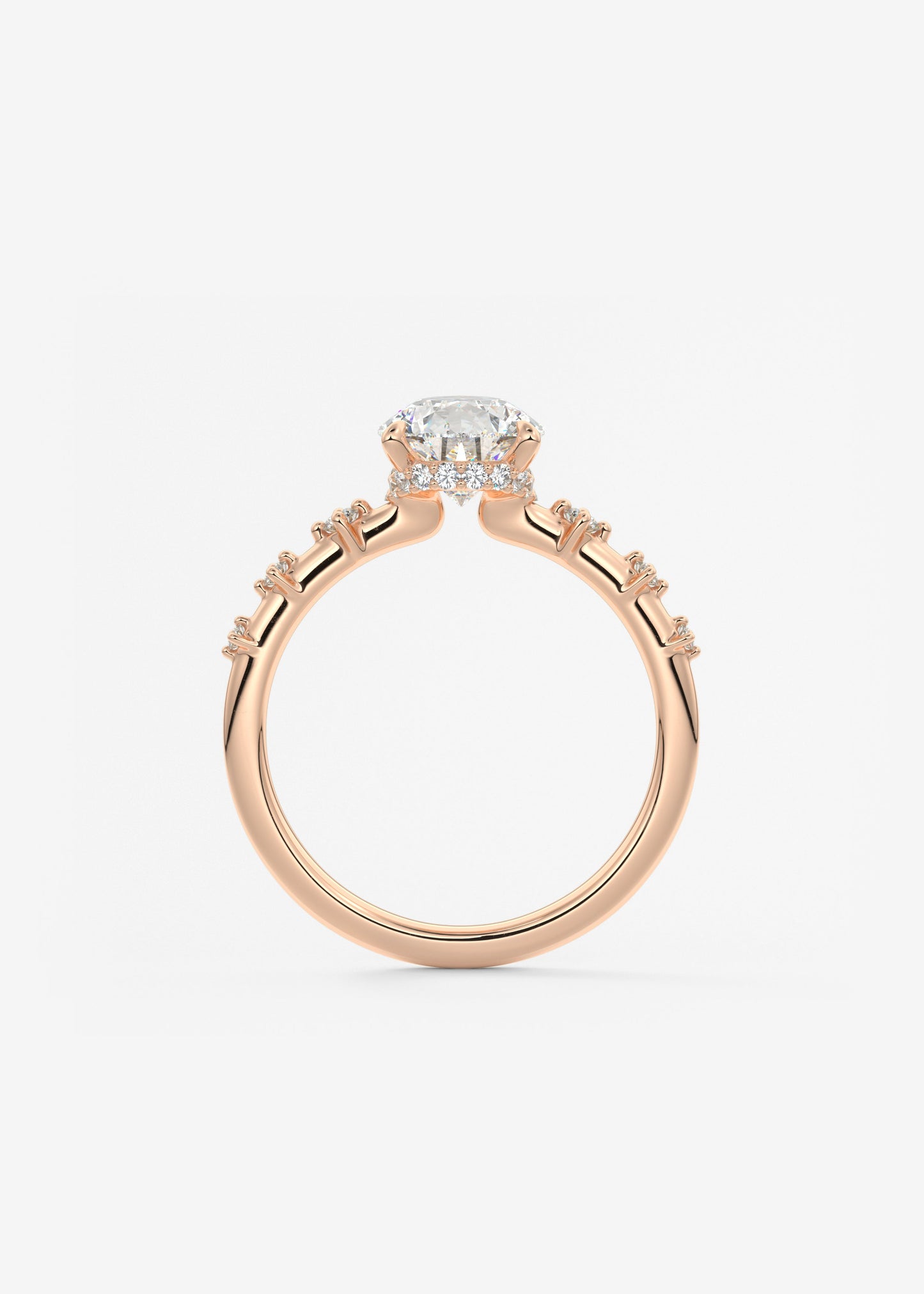 Pear Dainty Pave Lab Grown Diamond Engagement Ring