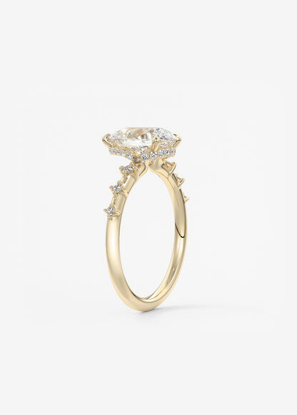 Pear Dainty Pave Lab Grown Diamond Engagement Ring