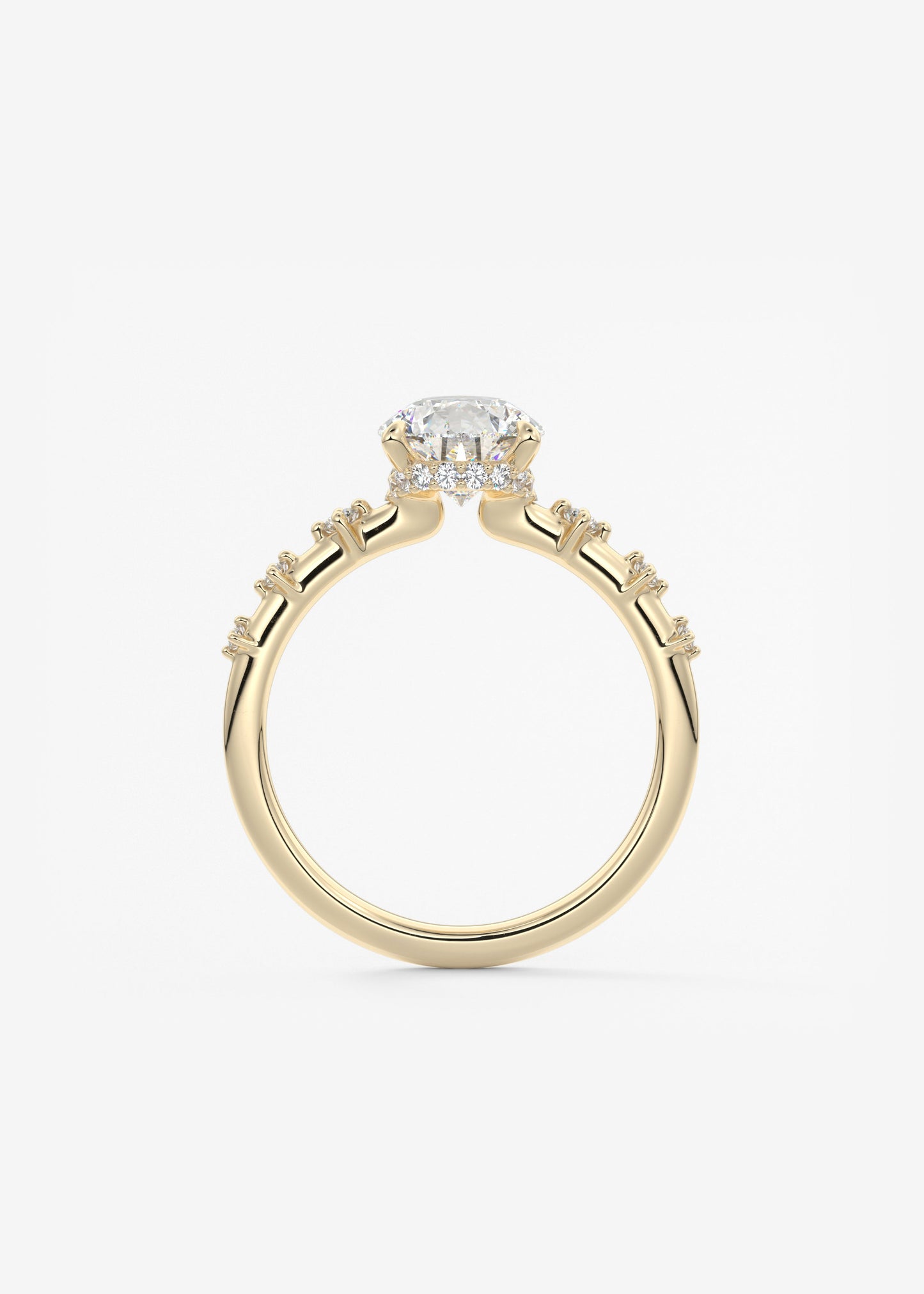 Pear Dainty Pave Lab Grown Diamond Engagement Ring