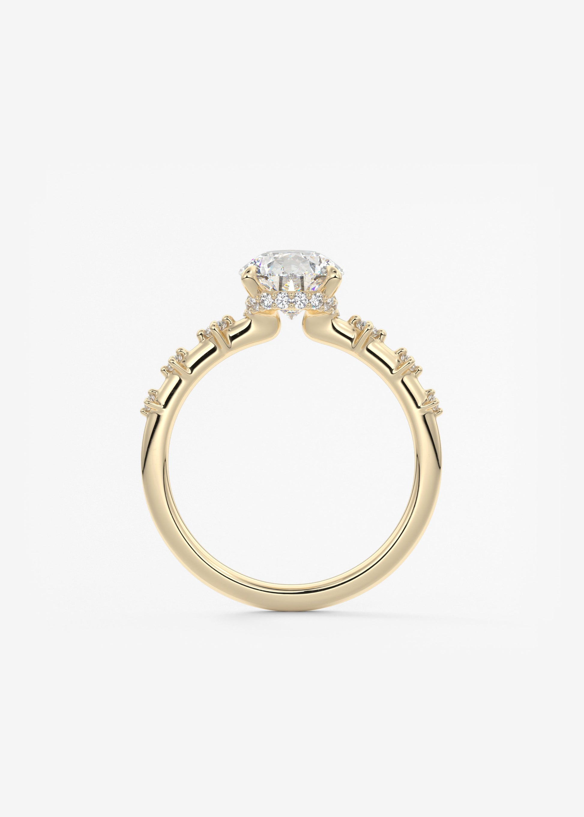 Pear Dainty Pave Lab Grown Diamond Engagement Ring