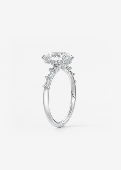 Pear Dainty Pave Lab Grown Diamond Engagement Ring