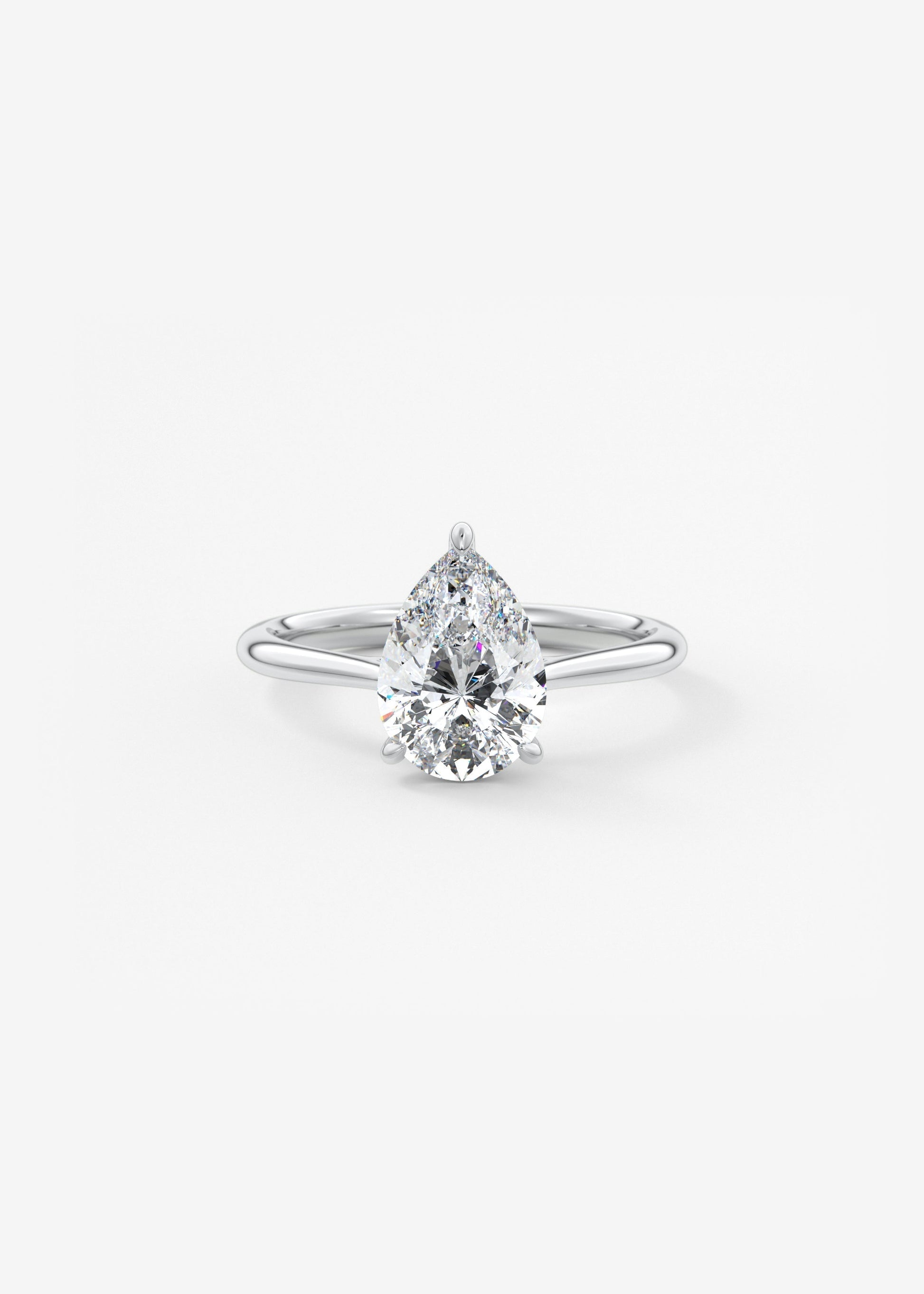 Pear Hidden Halo/ Cathedral Lab Grown Diamond Engagement Ring