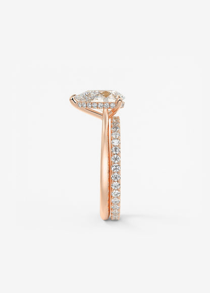 Pear Hidden Halo/ Cathedral Lab Grown Diamond Engagement Ring