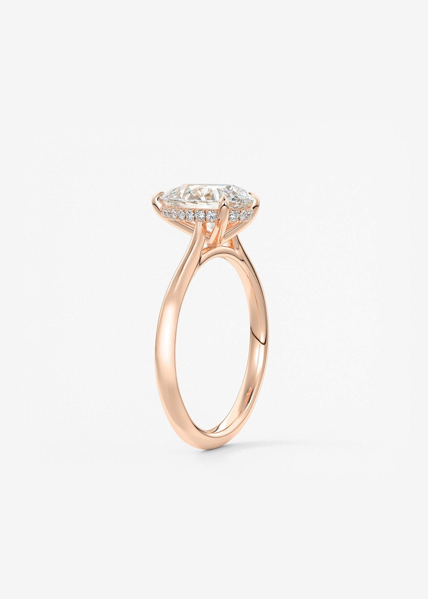Pear Hidden Halo/ Cathedral Lab Grown Diamond Engagement Ring