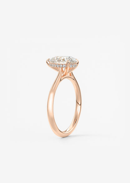 Pear Hidden Halo/ Cathedral Lab Grown Diamond Engagement Ring