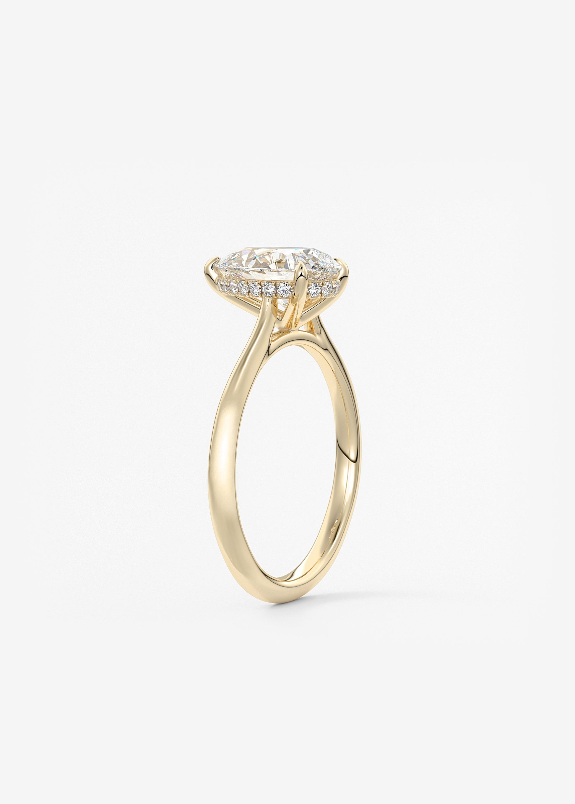 Pear Hidden Halo/ Cathedral Lab Grown Diamond Engagement Ring