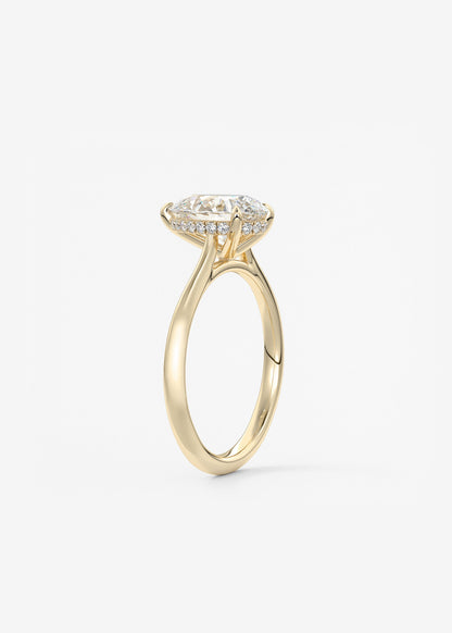 Pear Hidden Halo/ Cathedral Lab Grown Diamond Engagement Ring
