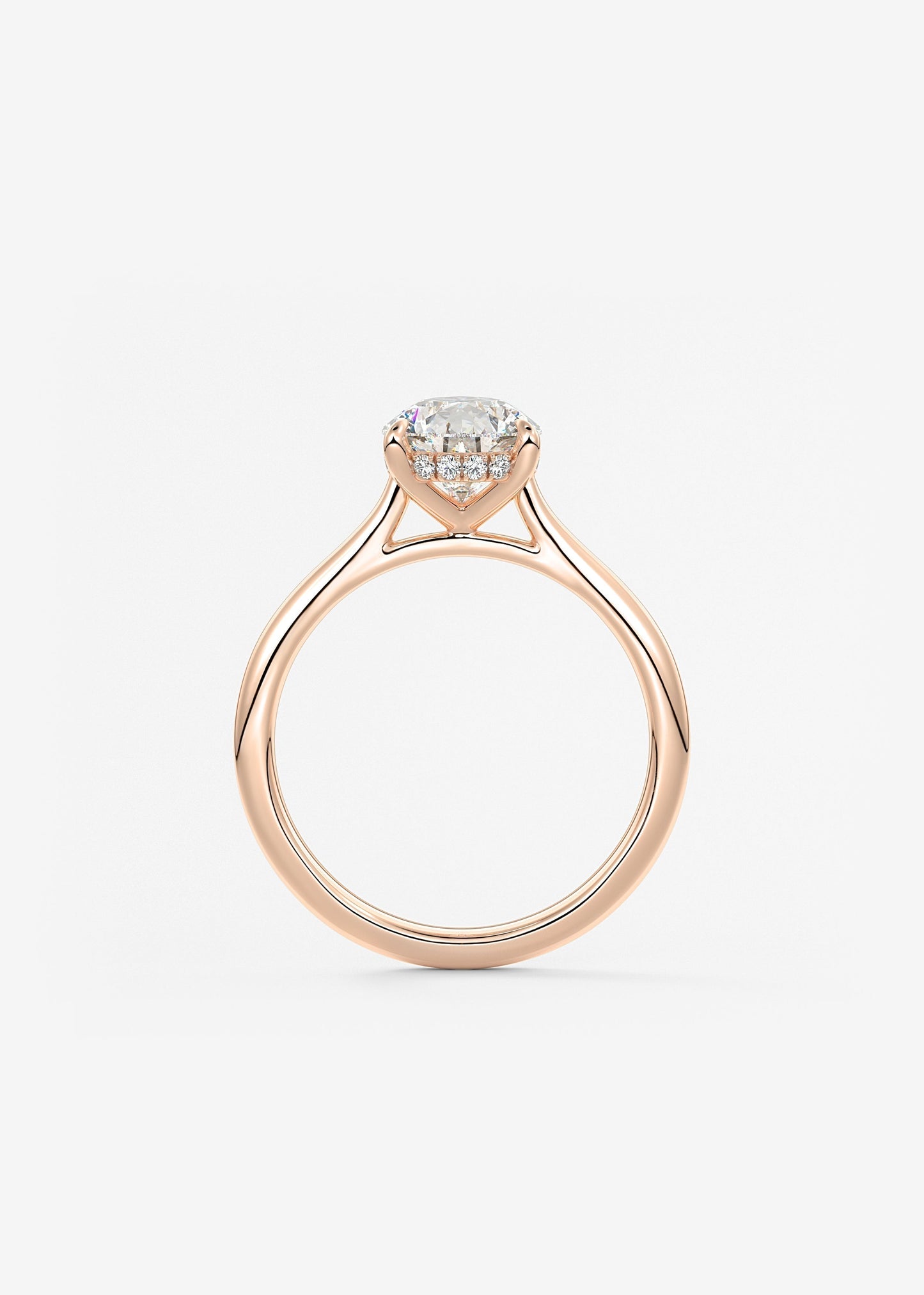 Pear Hidden Halo/ Cathedral Lab Grown Diamond Engagement Ring