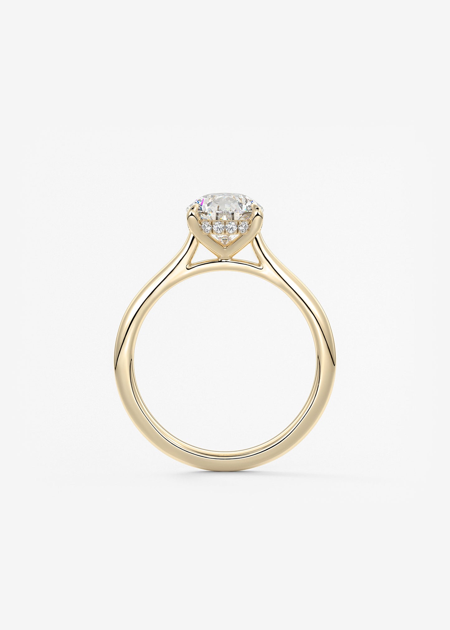 Pear Hidden Halo/ Cathedral Lab Grown Diamond Engagement Ring