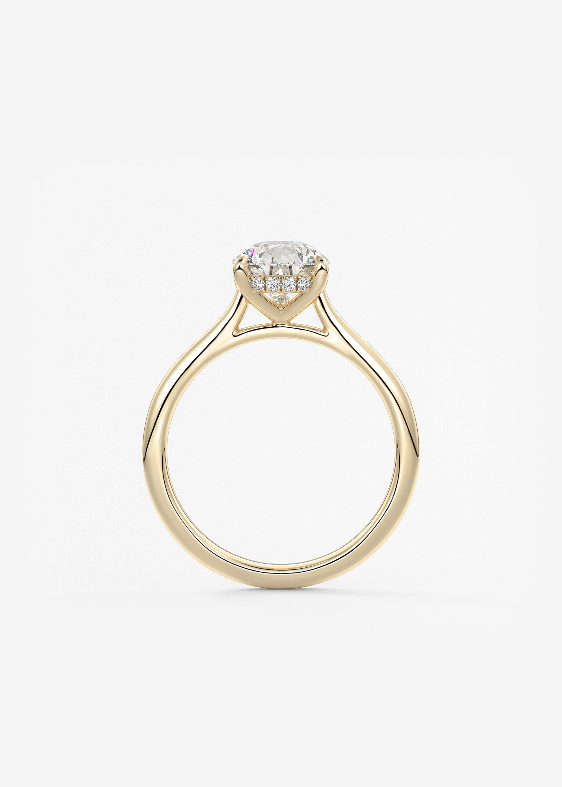 Pear Hidden Halo/ Cathedral Lab Grown Diamond Engagement Ring
