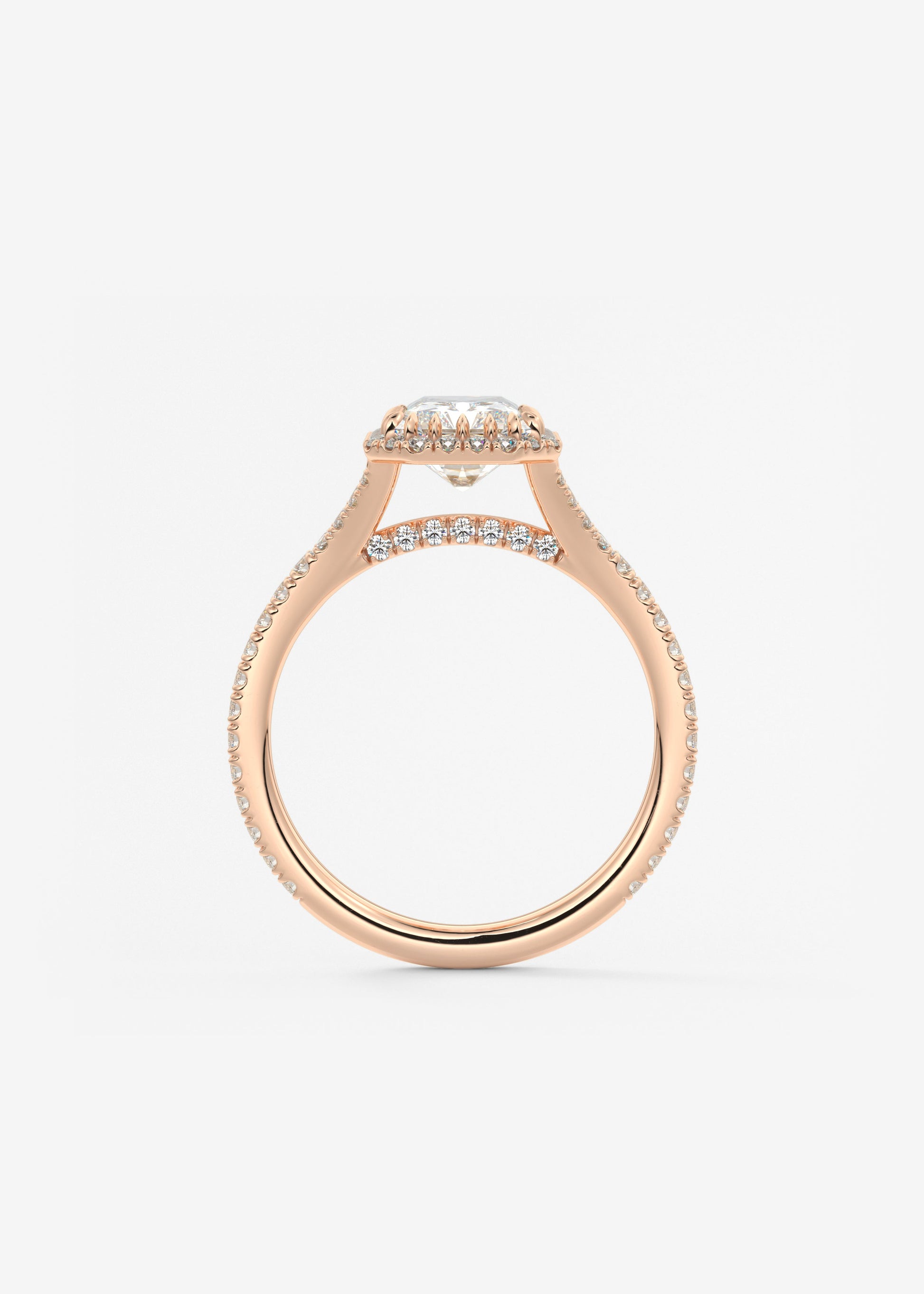 Radiant Halo & Pave , Split Shank Lab Grown Diamond Engagement Ring