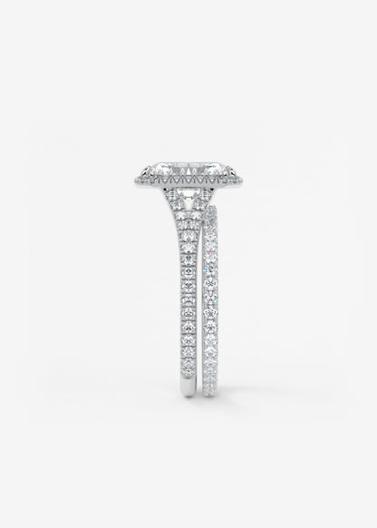 Radiant Halo & Pave , Split Shank Lab Grown Diamond Engagement Ring