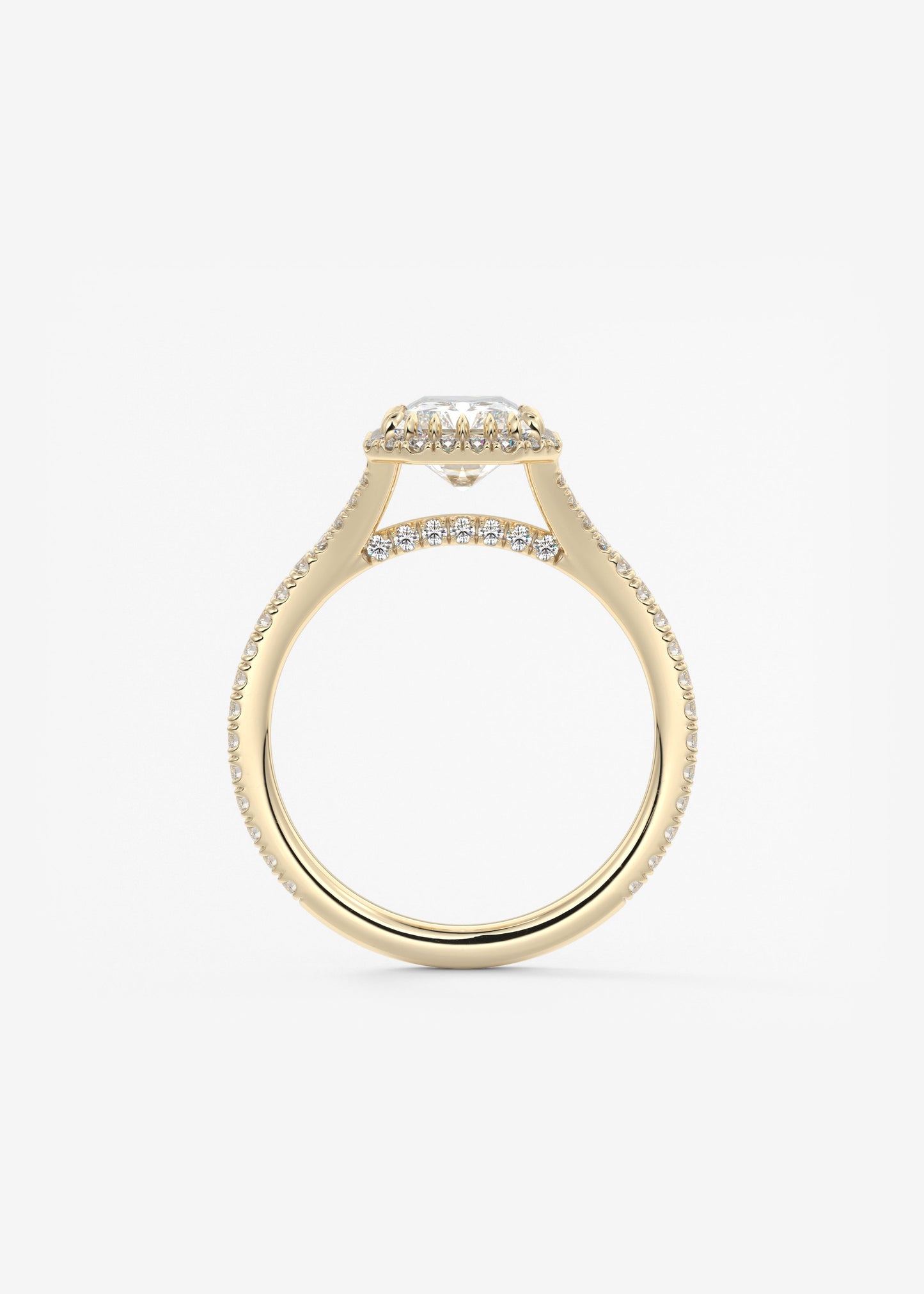 Radiant Halo & Pave , Split Shank Lab Grown Diamond Engagement Ring