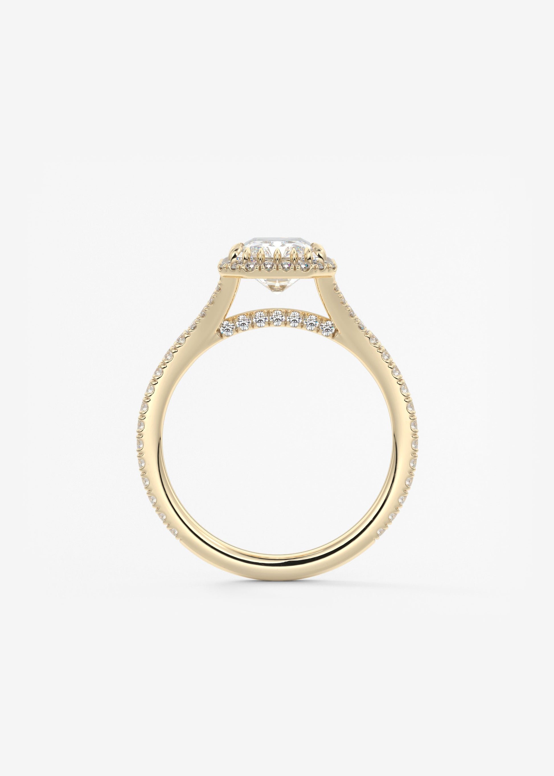 Radiant Halo & Pave , Split Shank Lab Grown Diamond Engagement Ring