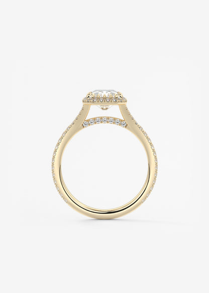 Radiant Halo & Pave , Split Shank Lab Grown Diamond Engagement Ring
