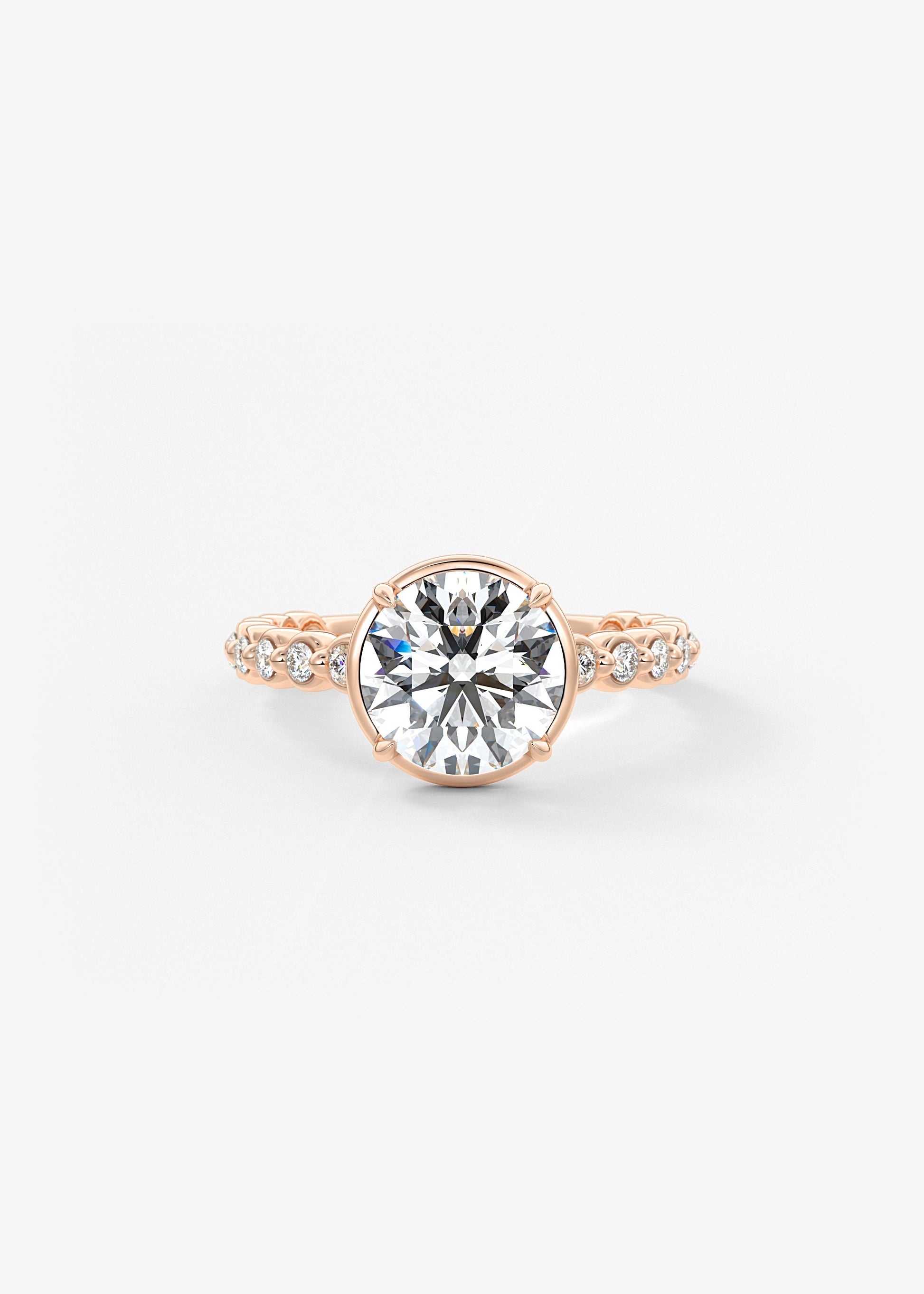 Round Bezel Lab Grown Diamond Engagement Ring