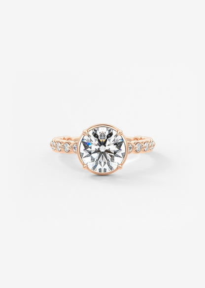 Round Bezel Lab Grown Diamond Engagement Ring