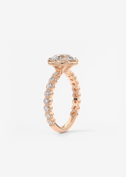 Round Bezel Lab Grown Diamond Engagement Ring