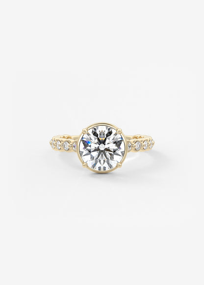 Round Bezel Lab Grown Diamond Engagement Ring